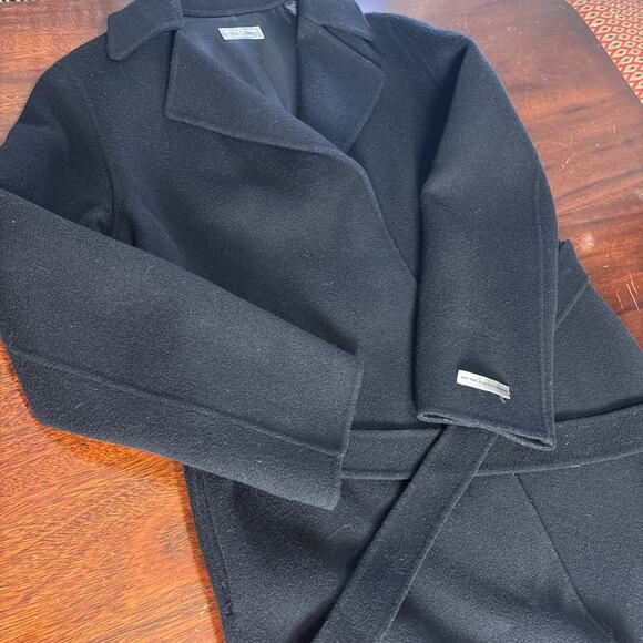 Paco Rabanne Women’s Designer Wrap Coat Sz M Luxury Old Money Classic Wool Blend - Picture 10 of 11